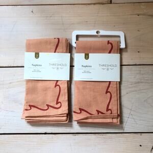Threshold NWT Set of 4 Orange Coastal 100% Cotton Dinner Napkins